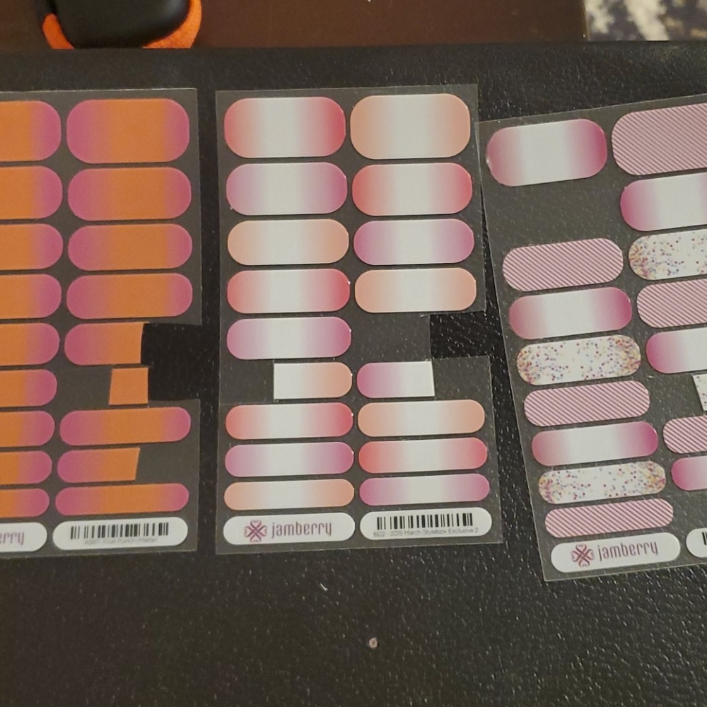3 partial sheets Jamberry